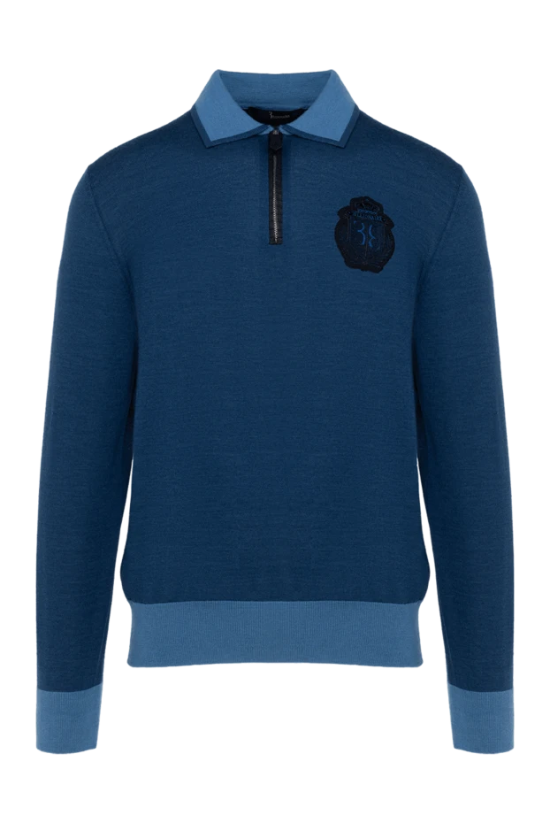 Billionaire man wool, silk and cashmere long sleeve polo blue for men buy with prices and photos 139270 - photo 1