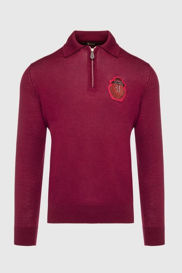 Billionaire man men's long sleeve polo made of wool, silk and cashmere, burgundy buy with prices and photos 139274 - photo 1