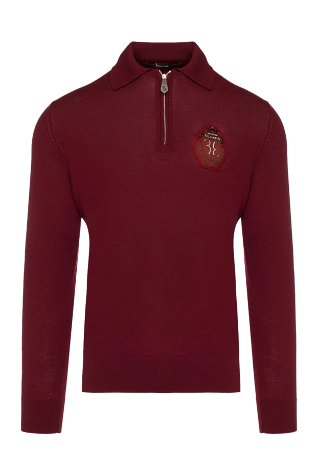 Billionaire man men's long sleeve polo made of wool, silk and cashmere, burgundy buy with prices and photos 139274 - photo 1