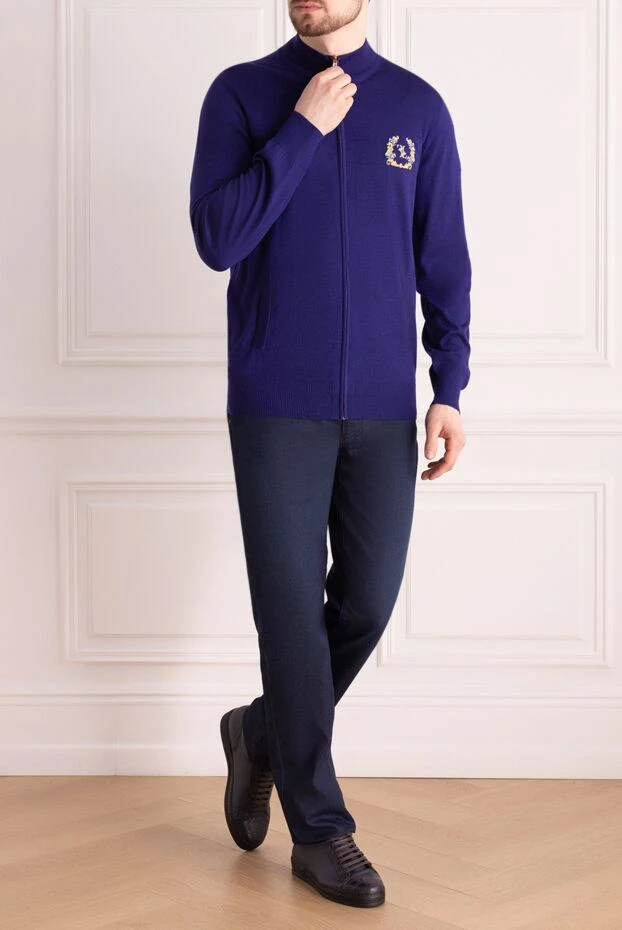 Billionaire мужские кардиган мужской из шерсти, шёлка и кашемира фиолетовый купить с ценами и фото 139286 - фото 2