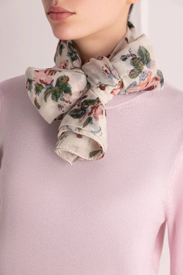 Saint Laurent женские шарф из шерсти бежевый женский купить с ценами и фото 139355 - фото 2