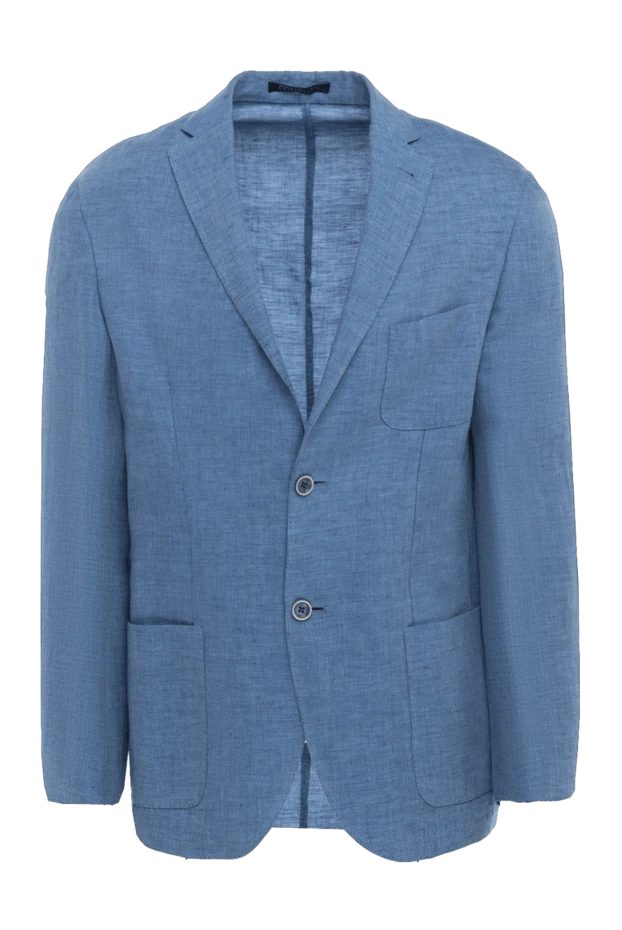 Corneliani мужские пиджак из льна и хлопка голубой мужской купить с ценами и фото 139382 - фото 1