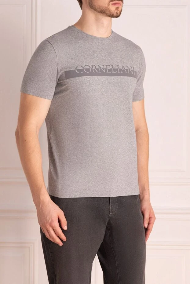 Corneliani man blue cotton and elastane t-shirt for men 161245 - photo 3