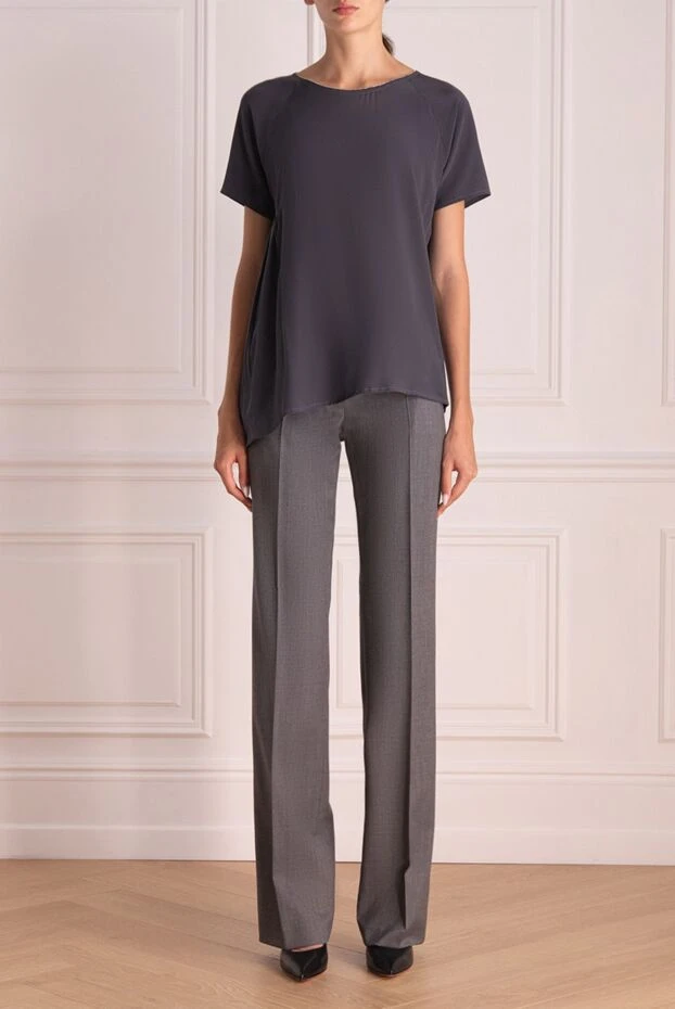 Stella McCartney жіночі штани з вовни сірі жіночі купити фото з цінами 139499 - фото 2
