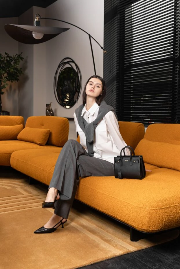 Stella McCartney брюки прямого кроя из тёмно-серой костюмной шерсти 139499 - фото 2