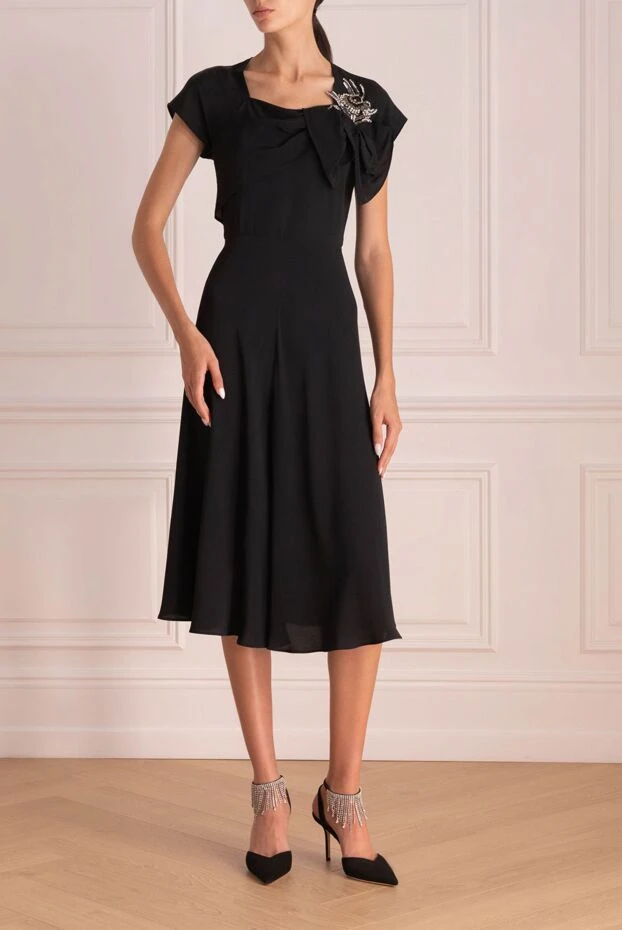 N21 woman black acetate and silk dress for women 139575 - photo 2