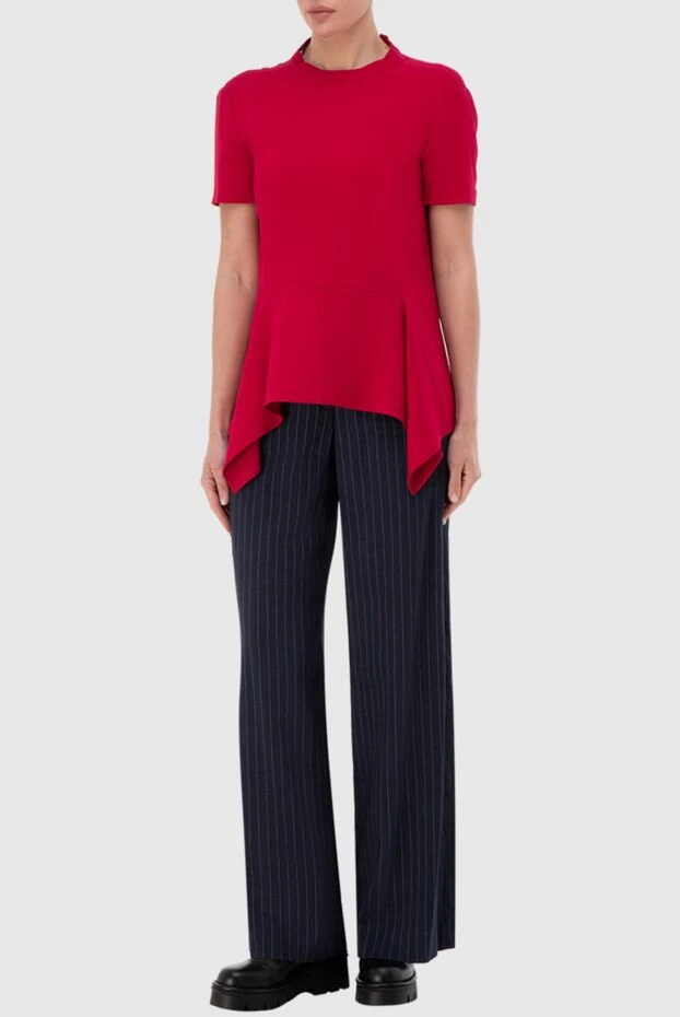 Stella McCartney женские блуза из вискозы и ацетата красная женская купить с ценами и фото 139590 - фото 2