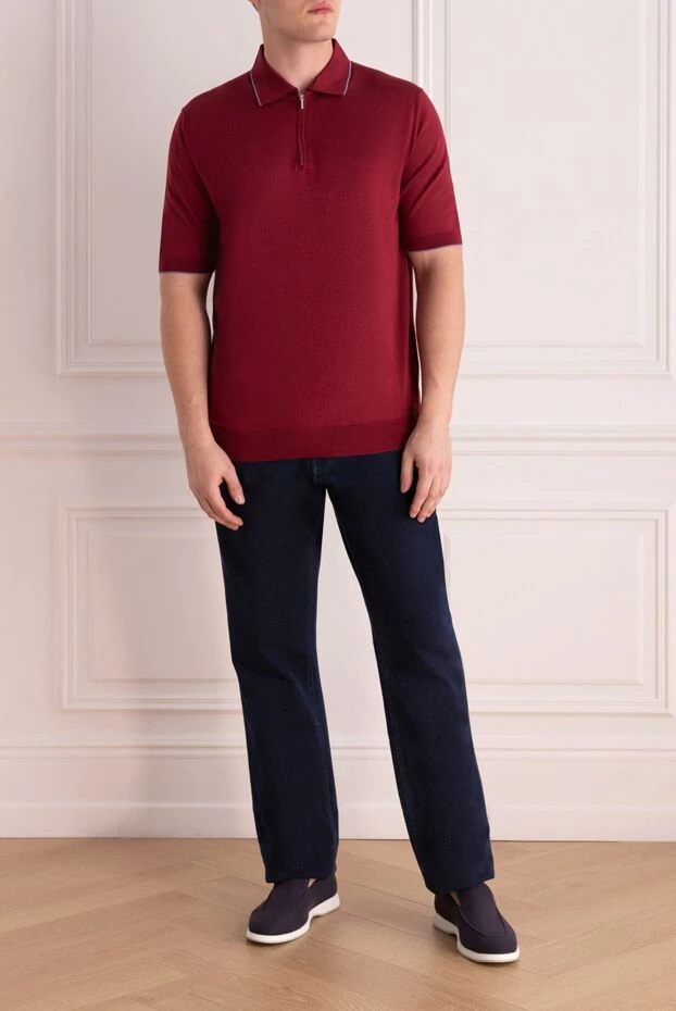 Cesare di Napoli man silk polo burgundy for men buy with prices and photos 139655 - photo 2