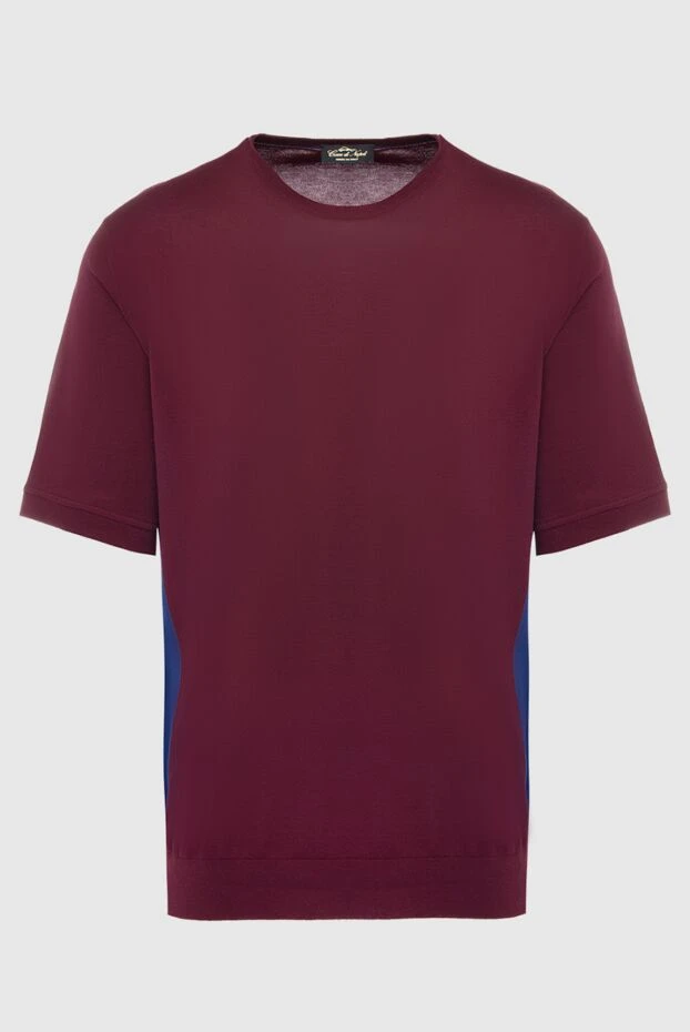 Cesare di Napoli men's burgundy t-shirt with contrasting inserts on the side 195575 - photo 1