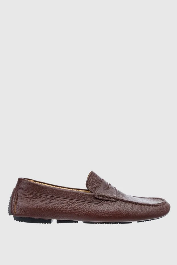 Cesare di Napoli man moccasins for men made of brown leather buy with prices and photos 139709 - photo 1