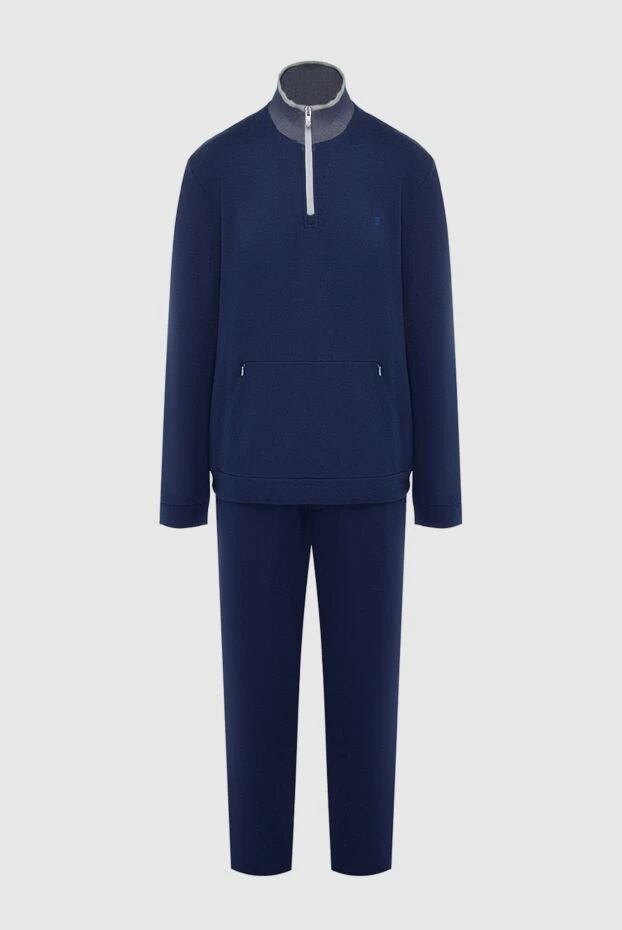Ermenegildo Zegna man men's sports suit made of cotton and nylon, blue buy with prices and photos 139725 - photo 1