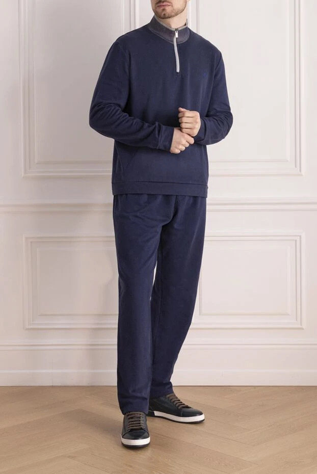 Ermenegildo Zegna man men's sports suit made of cotton and nylon, blue buy with prices and photos 139725 - photo 2