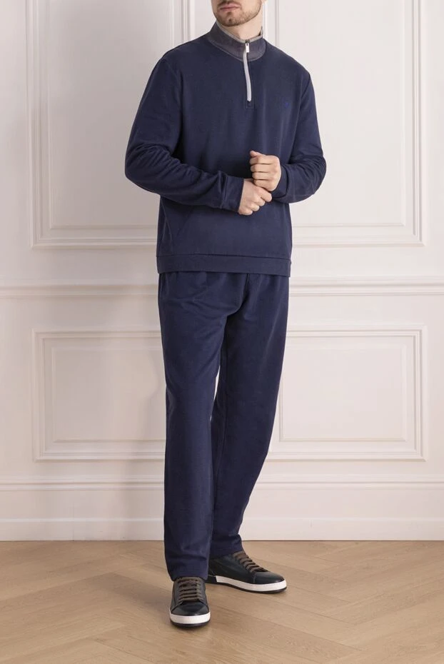 Ermenegildo Zegna костюм спортивный мужской из хлопка и нейлона синий 197098 - фото 2