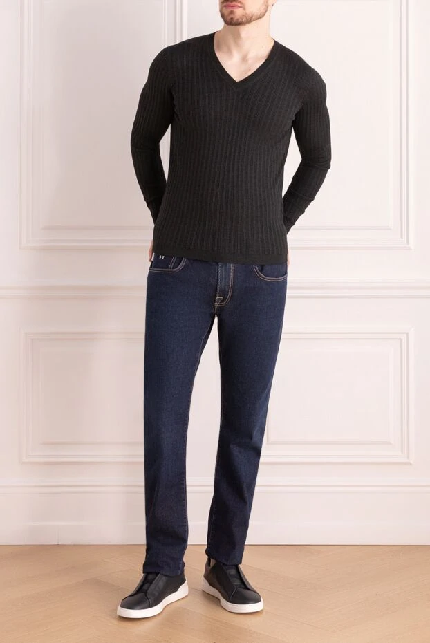 Bilancioni man jumper in cashmere, silk and wool gray for men buy with prices and photos 139770 - photo 2