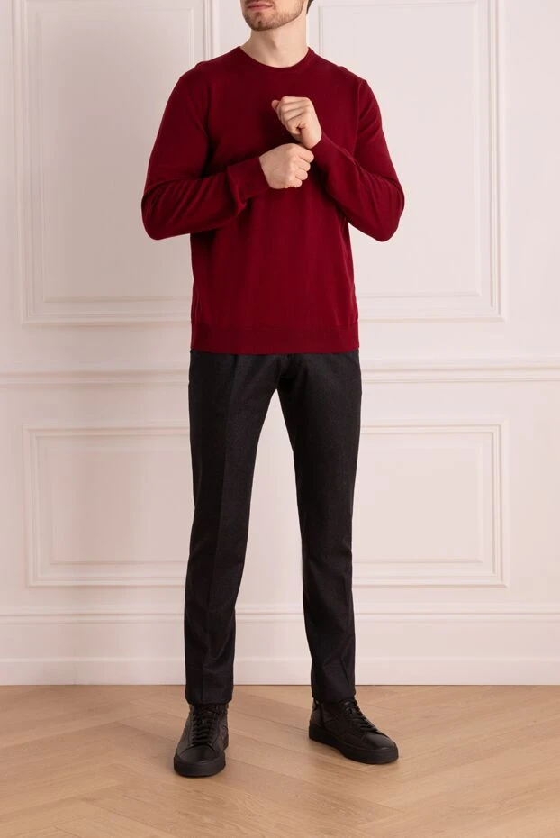 Bilancioni man wool jumper burgundy for men buy with prices and photos 139797 - photo 2