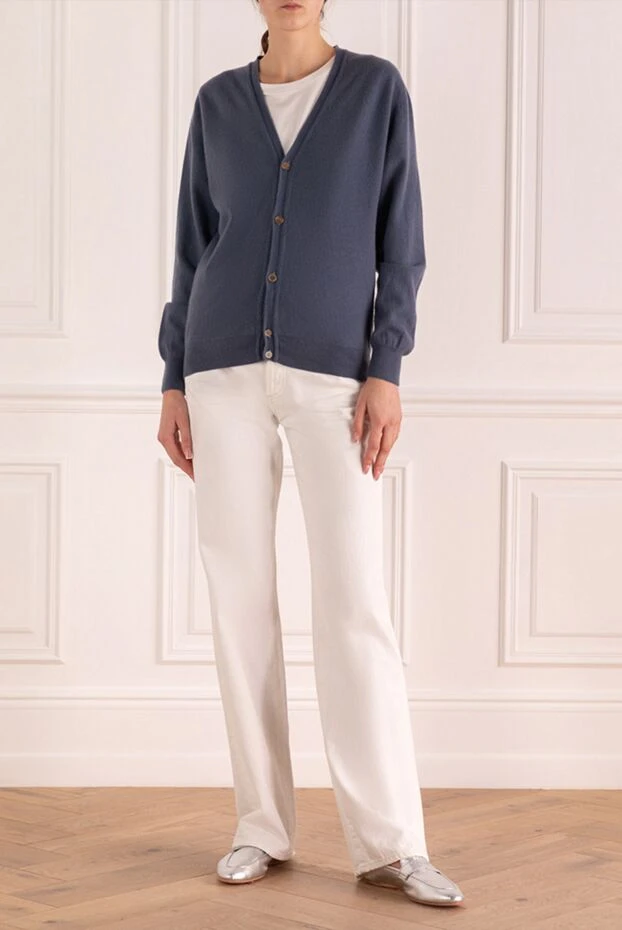 Bilancioni woman blue cashmere cardigan for women buy with prices and photos 139808 - photo 2