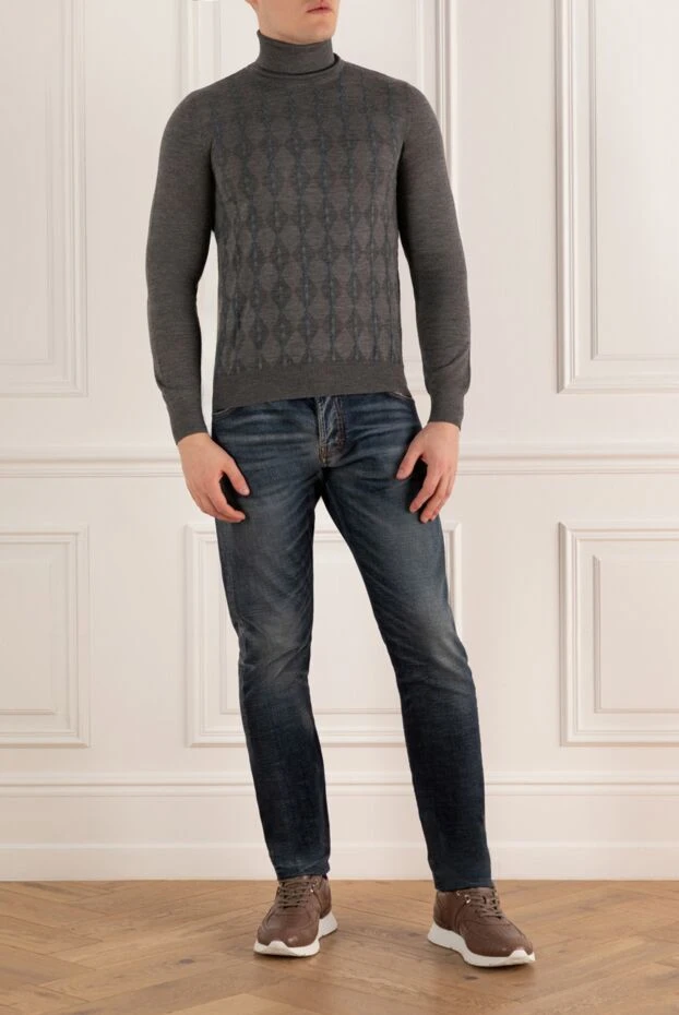 Bilancioni man golf men's wool, silk and cashmere gray buy with prices and photos 139811 - photo 2