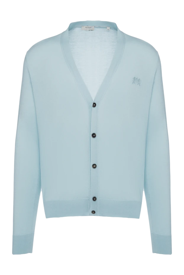 Bilancioni blue wool and cashmere cardigan for men 139821 - photo 1