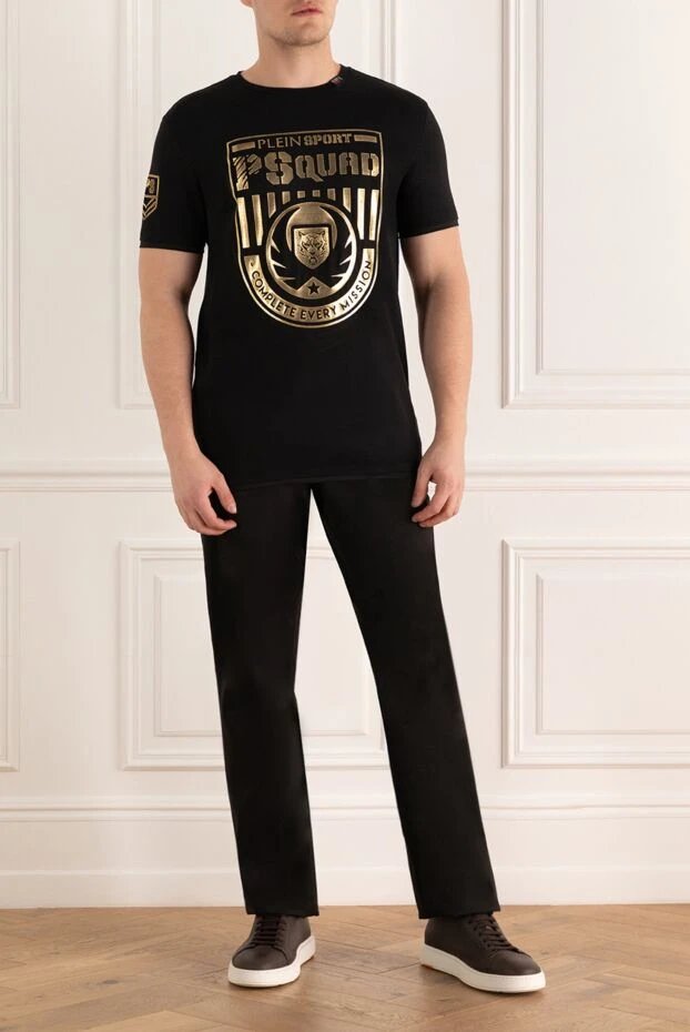 Plein Sport мужские футболка из хлопка и эластана черная мужская купить с ценами и фото 139853 - фото 2