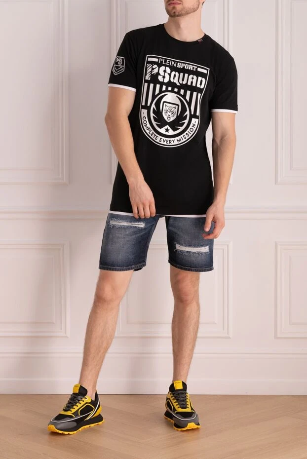 Plein Sport man black cotton and elastane t-shirt for men buy with prices and photos 139854 - photo 2