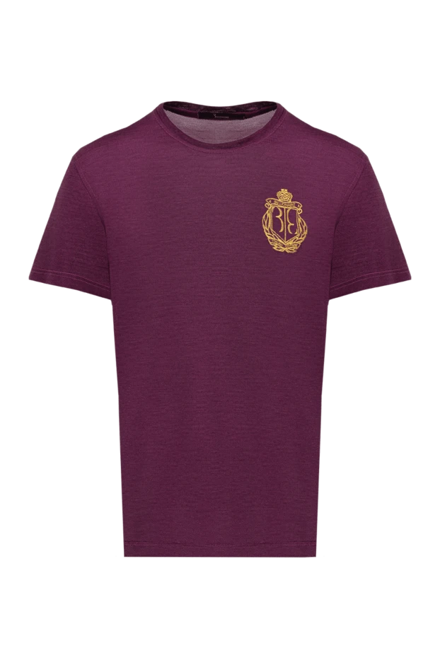 Billionaire t-shirt in rich burgundy color with relief texture and minimalist decor 195558 - photo 1
