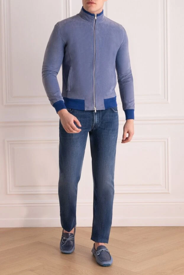Barba Napoli мужские куртка замшевая голубая мужская купить с ценами и фото 139997 - фото 2