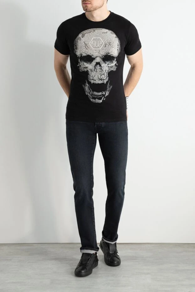 Philipp Plein мужские футболка из хлопка черная мужская купить с ценами и фото 140017 - фото 2