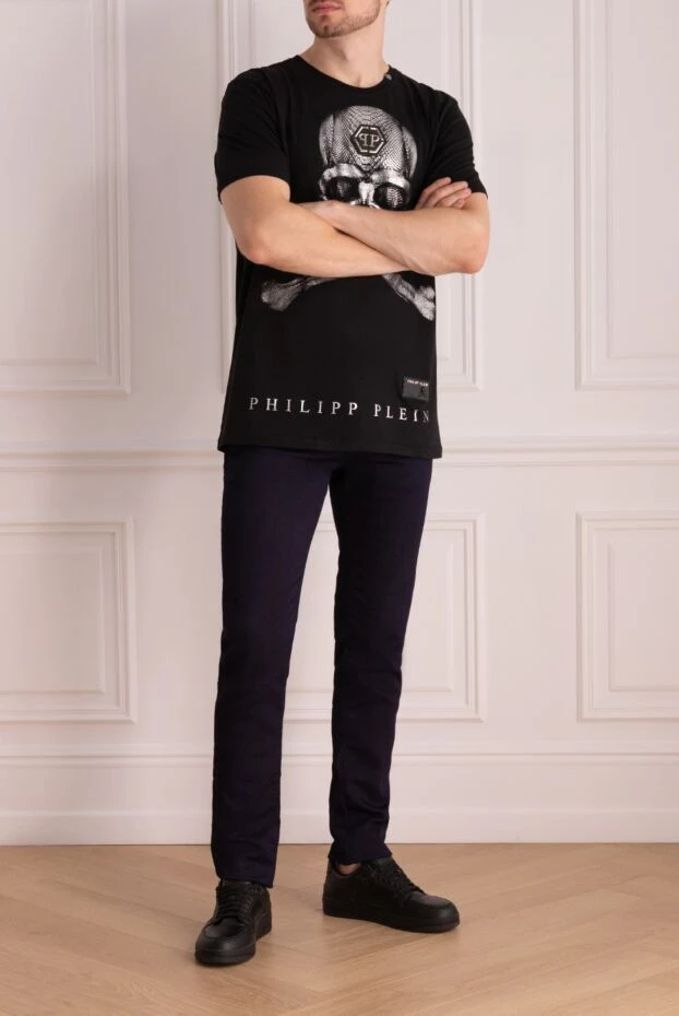 Philipp Plein мужские футболка из хлопка черная мужская купить с ценами и фото 140018 - фото 2