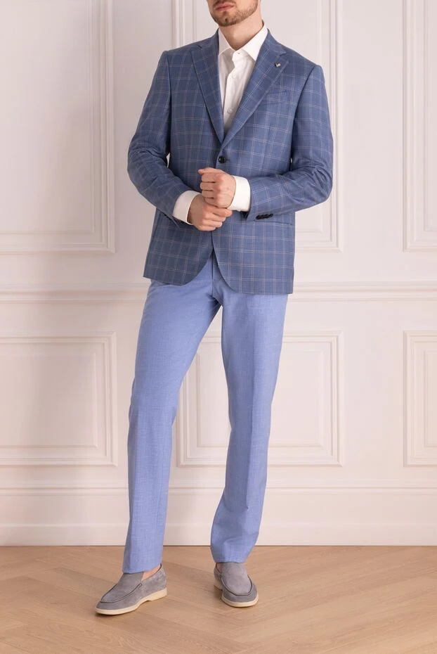 Sartoria Latorre мужские пиджак из шерсти голубой мужской купить с ценами и фото 140075 - фото 2