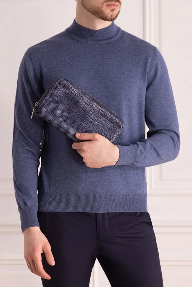 Tardini man men's blue alligator leather clutch buy with prices and photos 140098 - photo 2