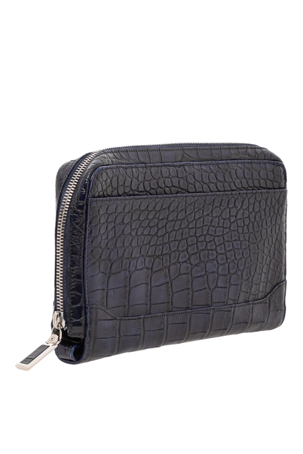 Tardini mens gradient blue alligator leather clutch 140098 - photo 3