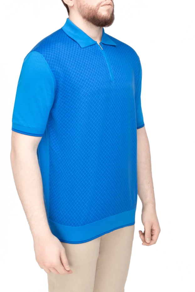 Cesare di Napoli polo from cotton blue for men 196548 - photo 3