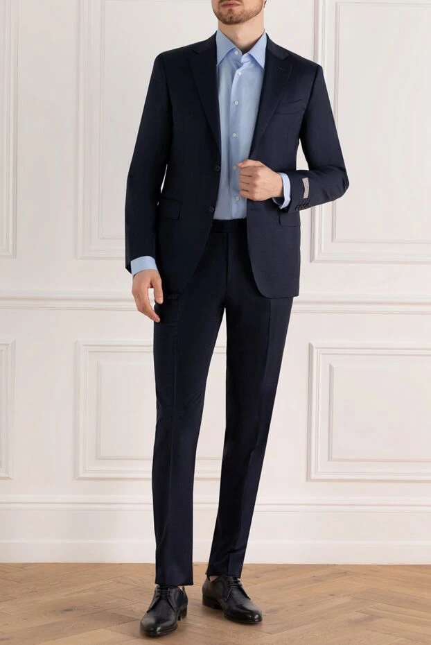 Canali мужские костюм мужской из шерсти синий купить с ценами и фото 140144 - фото 2