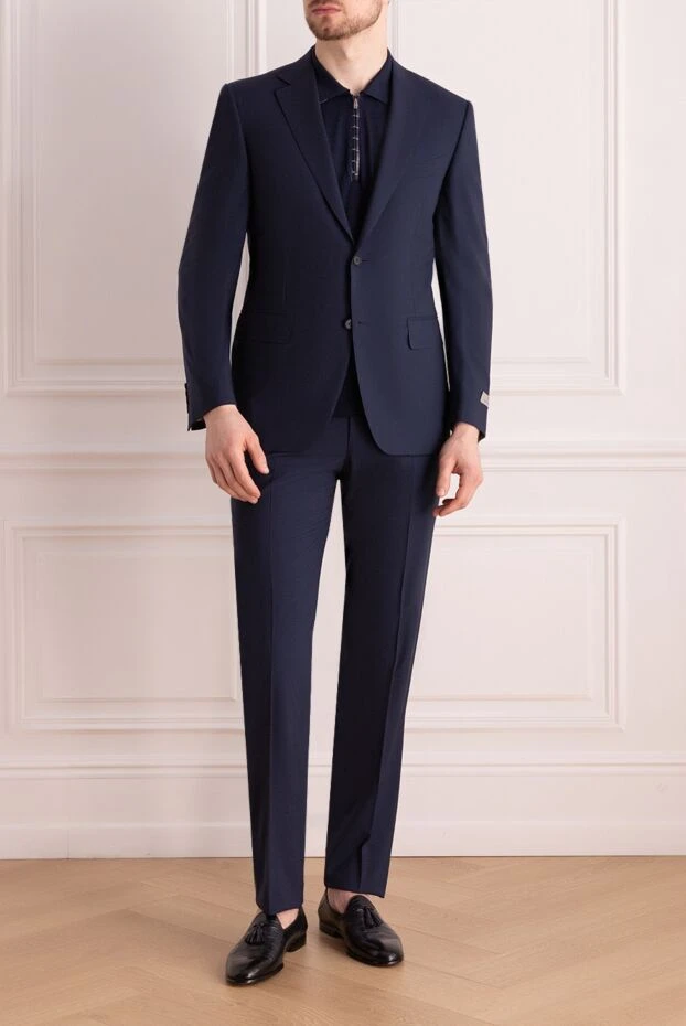 Canali мужские костюм мужской из шерсти и мохера синий купить с ценами и фото 140145 - фото 2