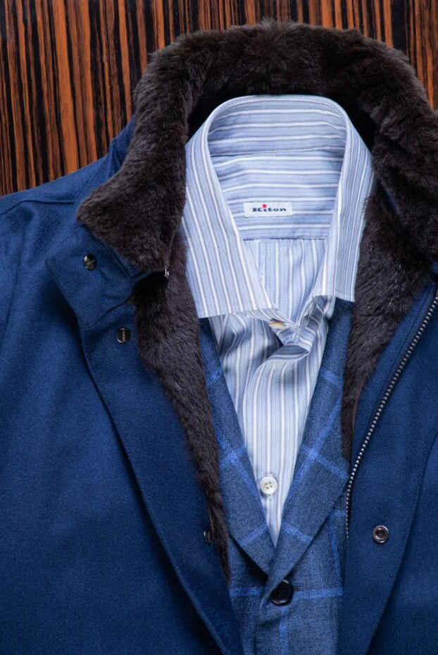 Kiton gray silk and cashmere jacket for men 140150 - photo 2