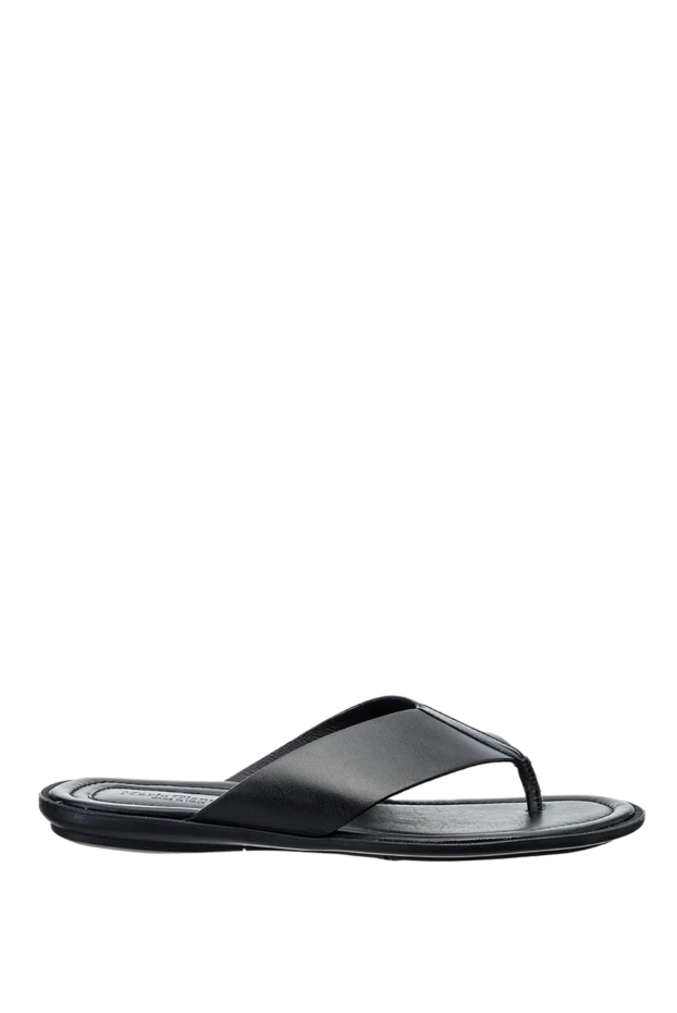 Doucal`s black leather flip flops for men 140232 - photo 1