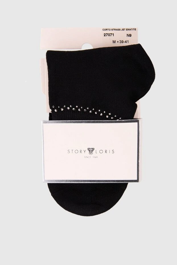 Story Loris women's socks with a stripe of rhinestones black 140258 - photo 1