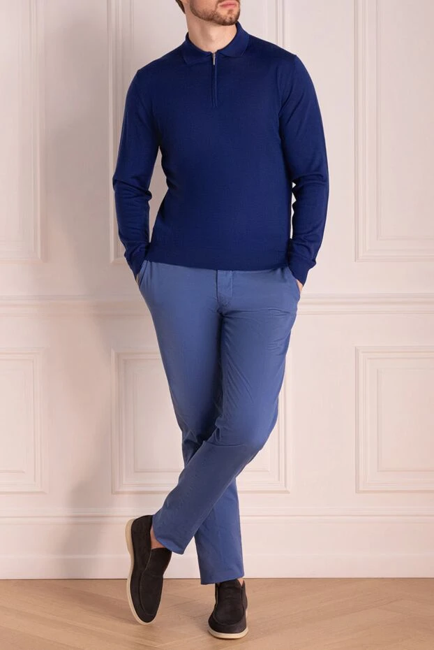 Lubiam man blue cotton trousers for men buy with prices and photos 140282 - photo 1