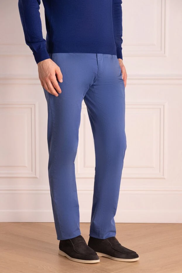 Lubiam man blue cotton trousers for men buy with prices and photos 140282 - photo 2