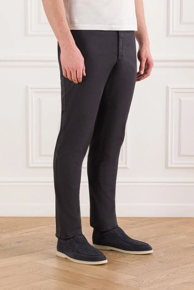 Lubiam men's trousers in light blue shade made of natural fabric 140282 - photo 3