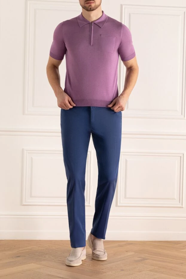 Lubiam мужские брюки из хлопка синие мужские купить с ценами и фото 140283 - фото 2