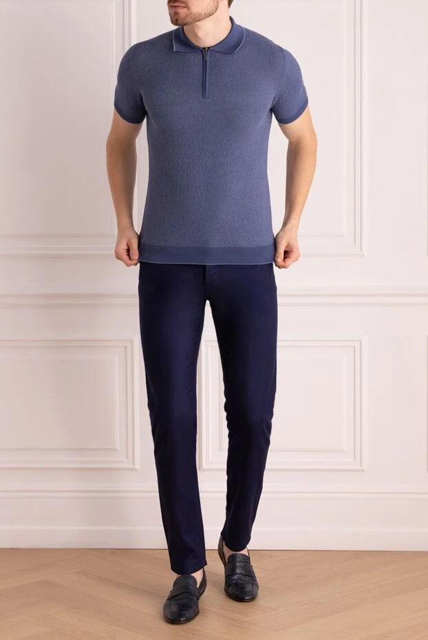 Marco Pescarolo мужские брюки из шерсти синие мужские купить с ценами и фото 140342 - фото 2