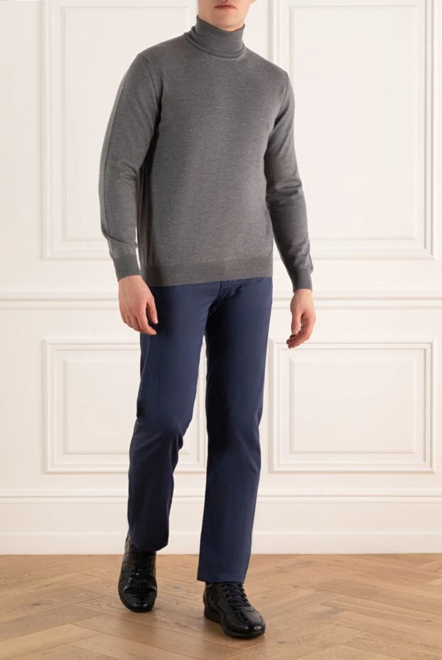 Marco Pescarolo мужские брюки синие мужские купить с ценами и фото 140345 - фото 2