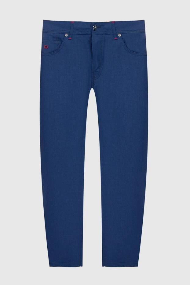 Cesare di Napoli мужские брюки из шерсти синие мужские купить с ценами и фото 140347 - фото 1
