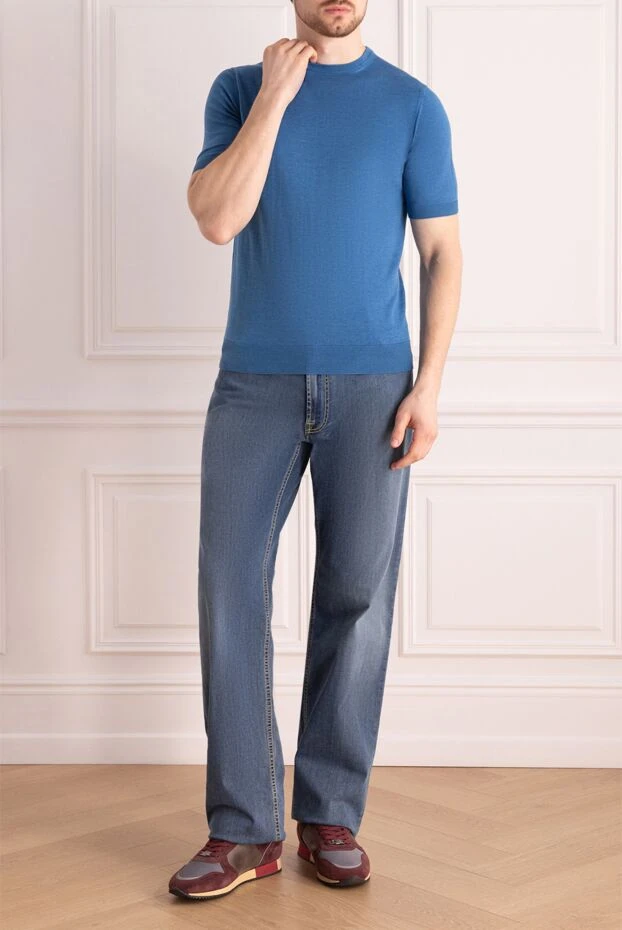 Stefano Ricci джинсы из хлопка синие мужские 140368 - фото 2