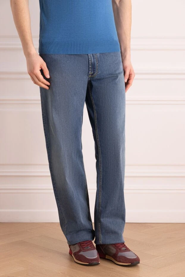 Stefano Ricci джинсы из хлопка синие мужские 140368 - фото 3