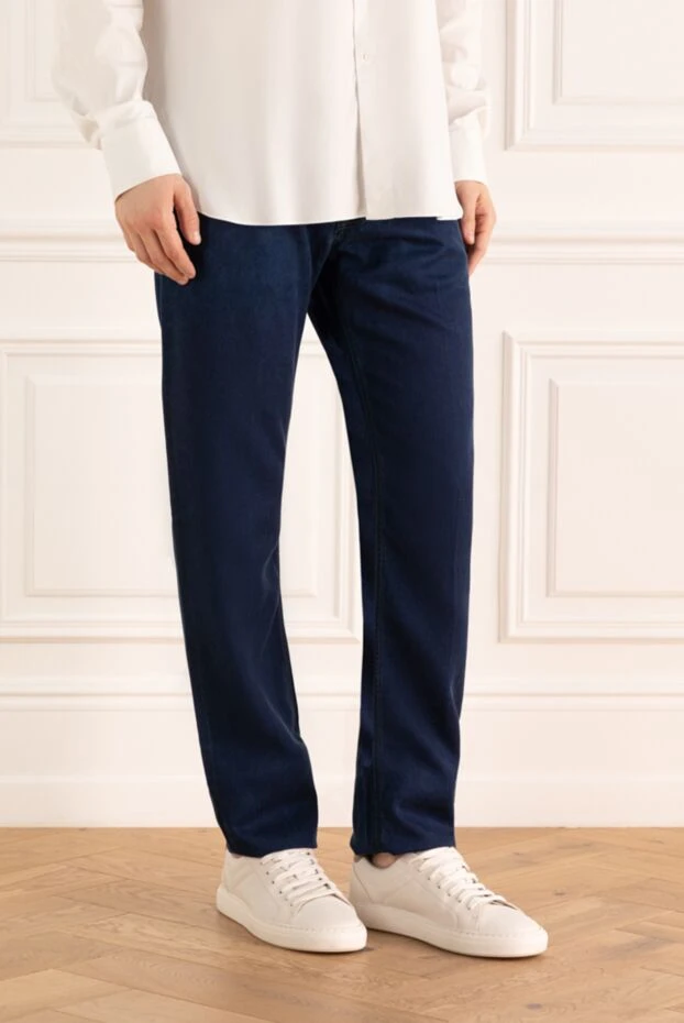 Stefano Ricci джинсы из лиоцела синие мужские 140401 - фото 3