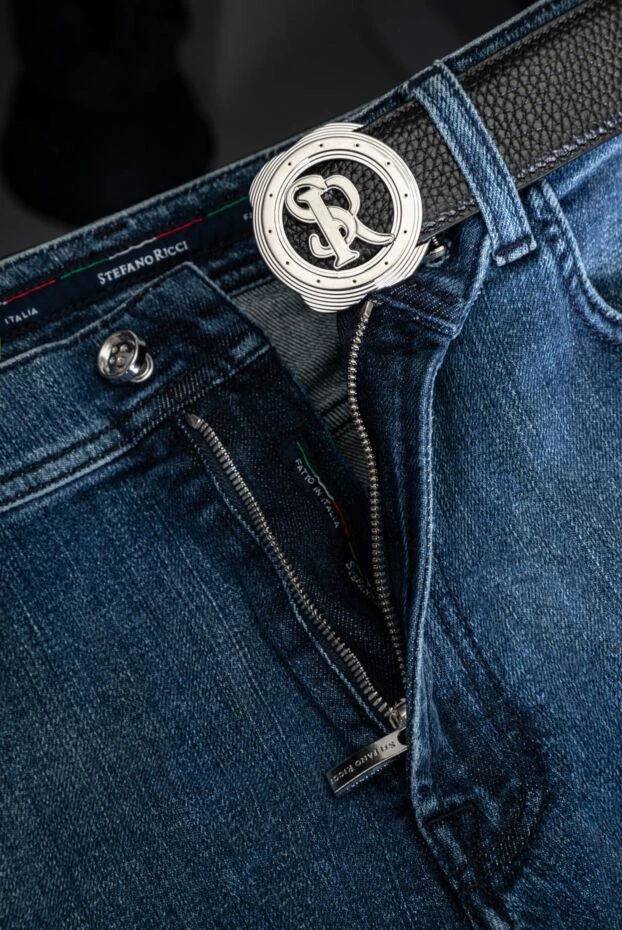 Stefano Ricci джинси з ліоцелу насиченого синього кольору з п'ятьма кишенями 140401 - фото 3