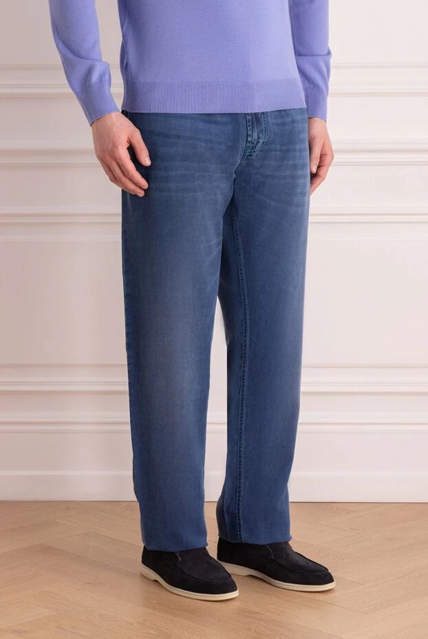 Stefano Ricci джинсы из лиоцела синие мужские 140403 - фото 3
