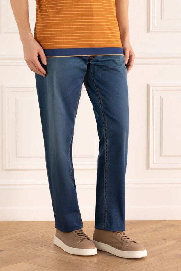 Stefano Ricci джинсы из хлопка синие мужские 140411 - фото 3